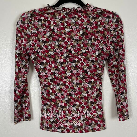 Rare Vintage Pink Print Top ASO Phoebe Buffay Friends V-Neck Faux Wrap Y2K XS - Picture 4 of 6